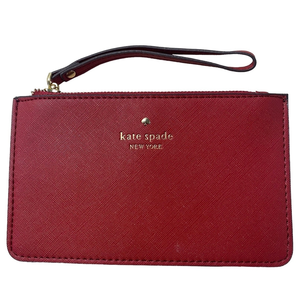 NWT Kate Spade Deep Red Saffiano Wristlet
